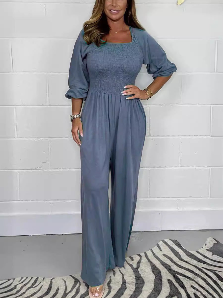 Willow Smocked Wide-Leg Jumpsuit