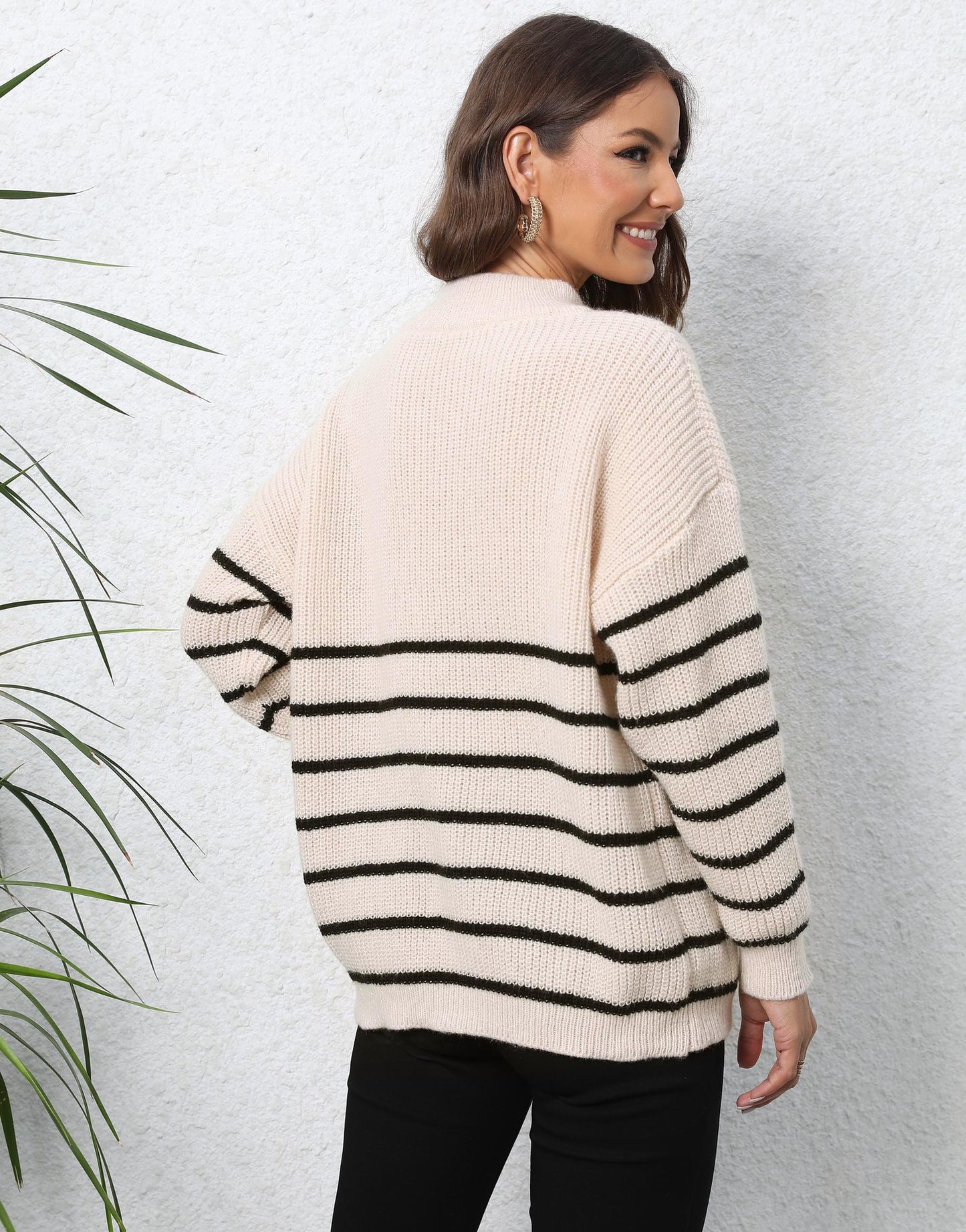 Coastal Stripe Half-Zip Sweater