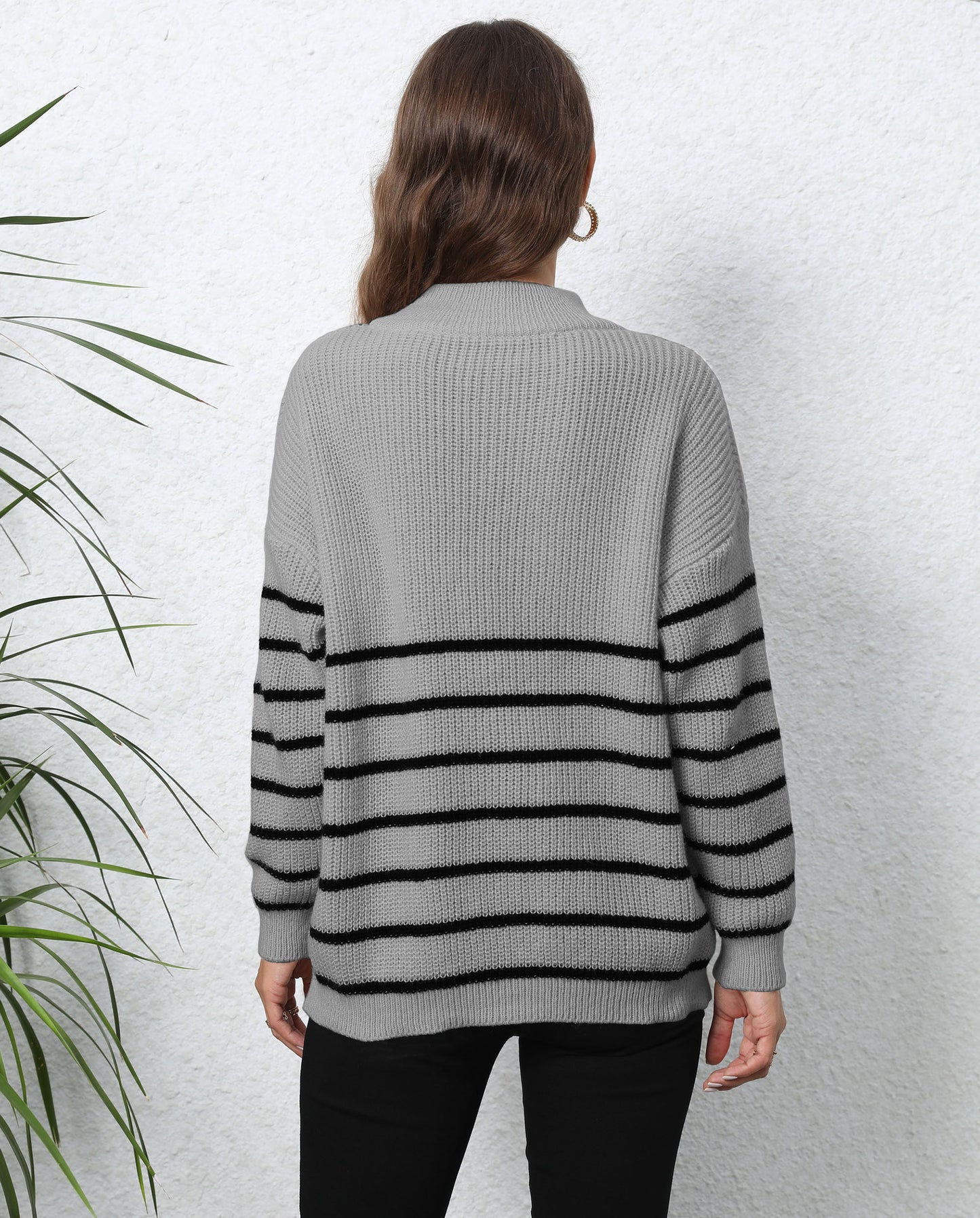 Coastal Stripe Half-Zip Sweater