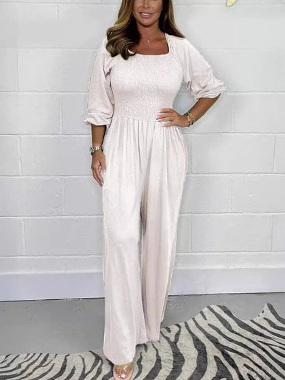 Willow Smocked Wide-Leg Jumpsuit