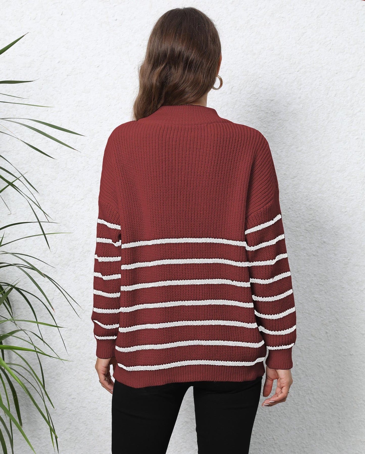 Coastal Stripe Half-Zip Sweater