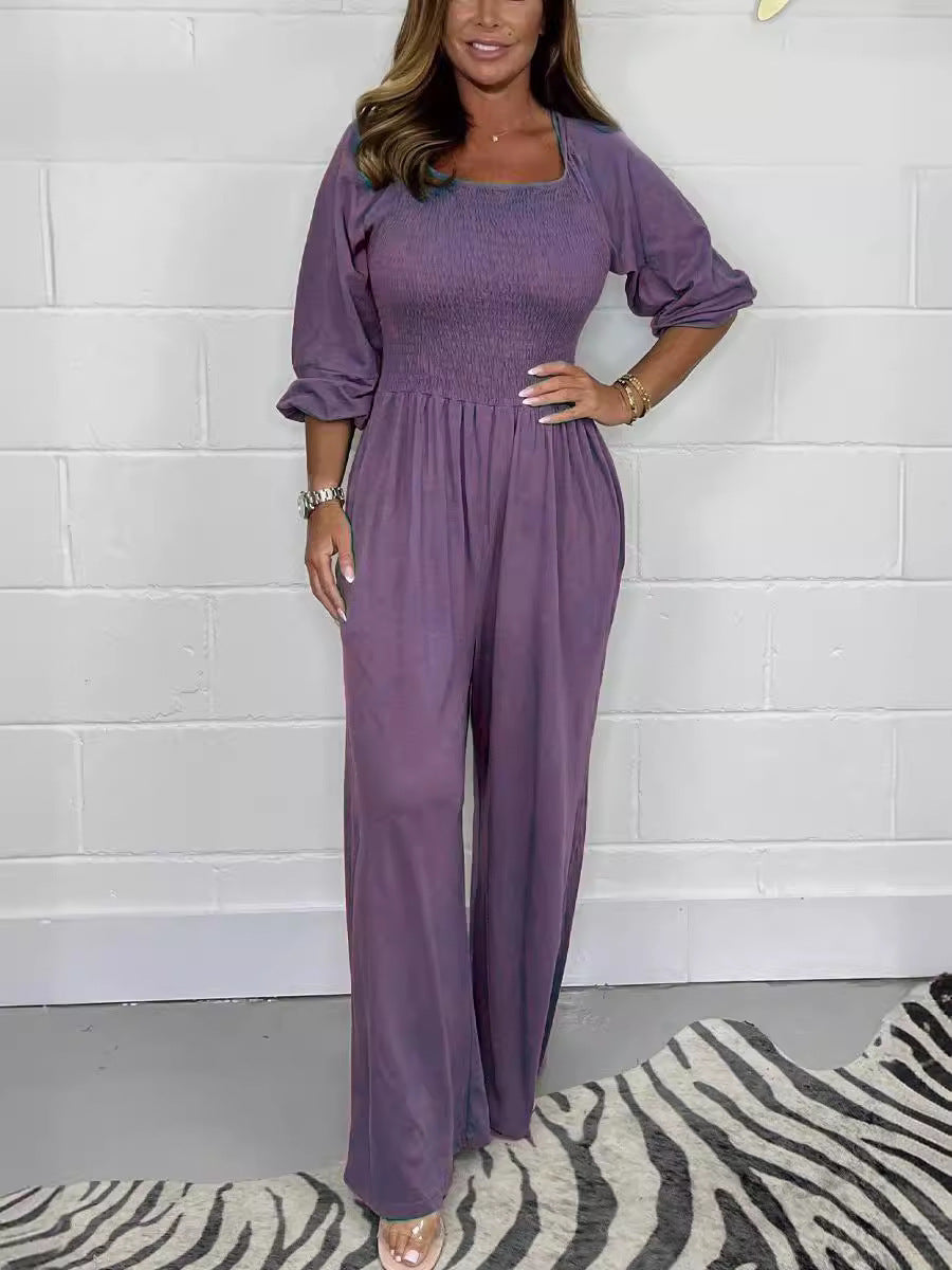 Willow Smocked Wide-Leg Jumpsuit