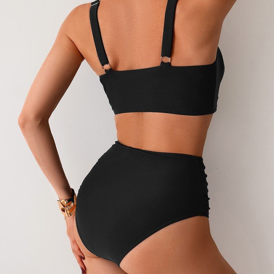 Sleek Twist High-Waist Bikini Set