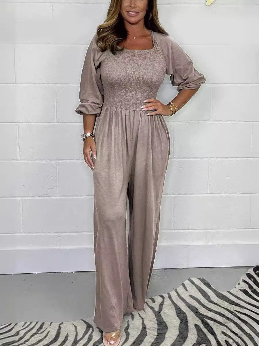 Willow Smocked Wide-Leg Jumpsuit