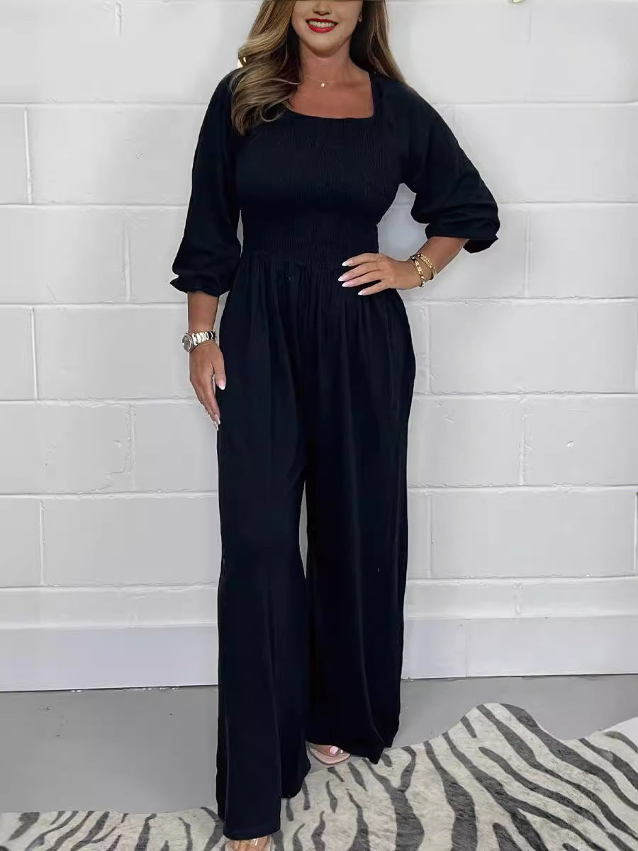 Willow Smocked Wide-Leg Jumpsuit