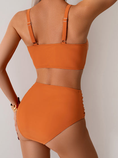 Sleek Twist High-Waist Bikini Set